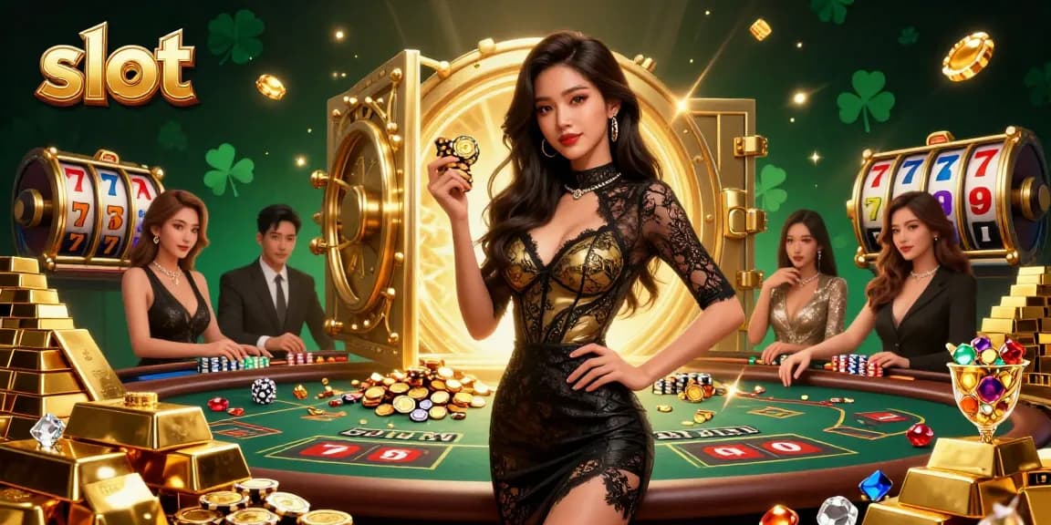 Play dynamic slot games with high-value chips at an elite casino table.