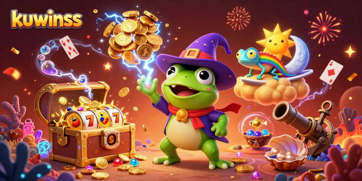 Engage in the thrill of kuwinss with a vibrant 3D illustration of casino games featuring winnings.