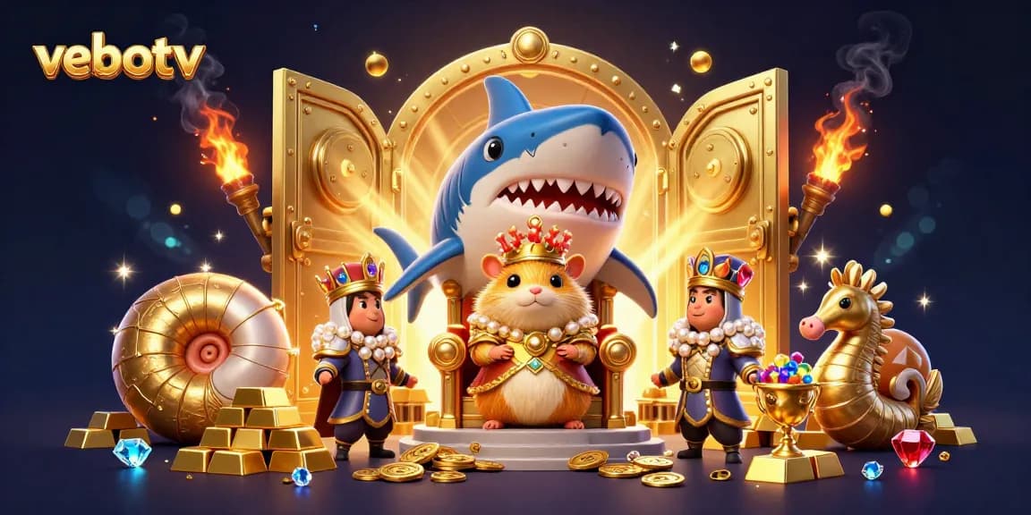 Experience vibrant vebotv moments with animated characters amidst casino treasures and dynamic action.