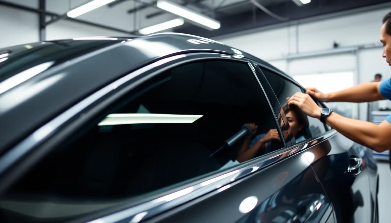 Enhance your vehicle's style and comfort with ceramic window tint application.
