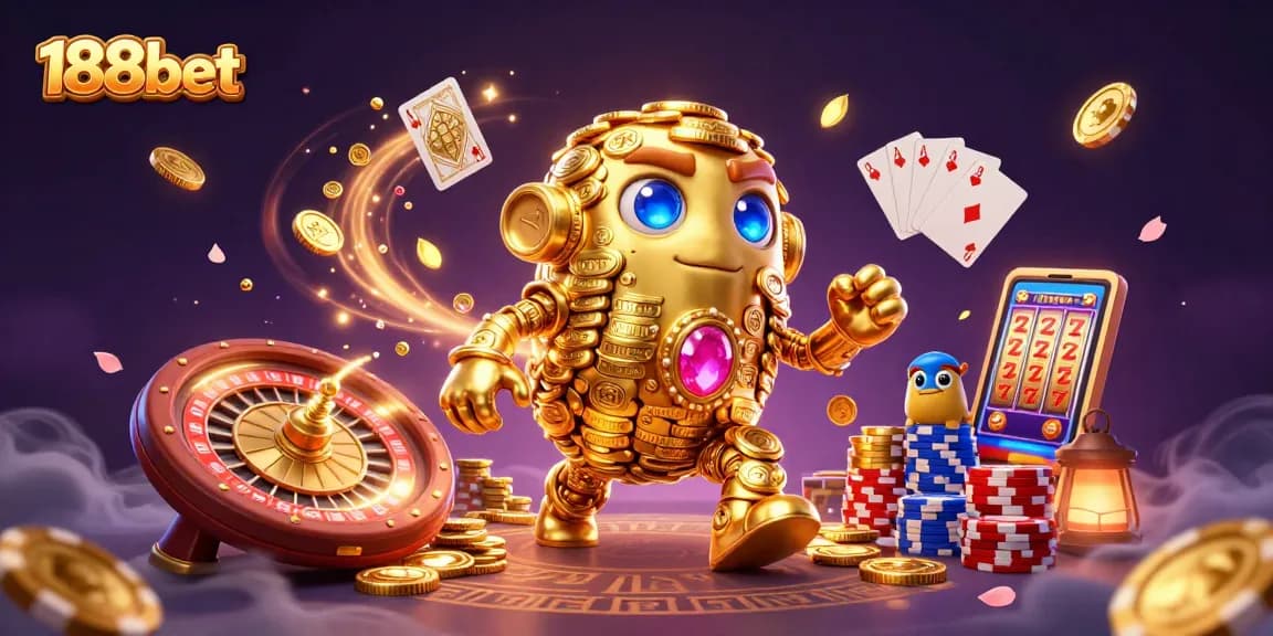 Experience thrilling gameplay with 188bet's exciting casino features in a vibrant 3D environment.