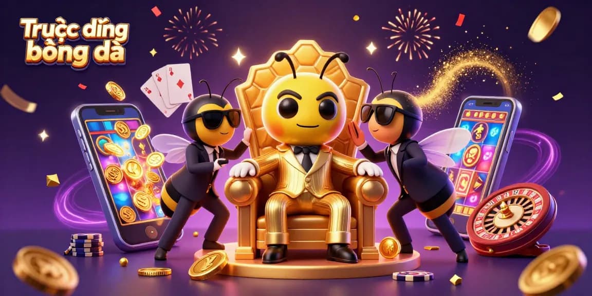 Experience Trực tiếp bóng đá with vibrant casino elements and dynamic energy in this animated scene.