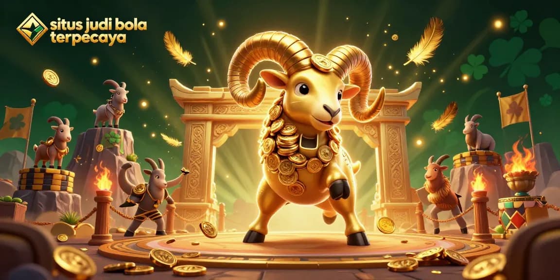 Experience thrilling sports betting action with situs judi bola terpercaya featuring a powerful golden ram.