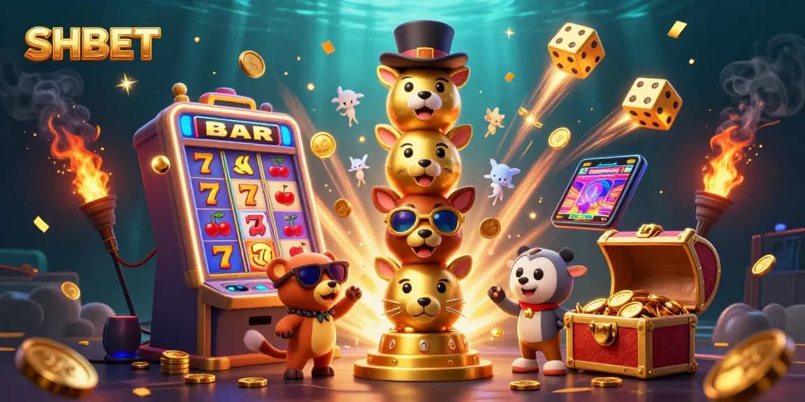 Experience SHBET's thrilling energy with a vibrant scene filled with casino excitement.