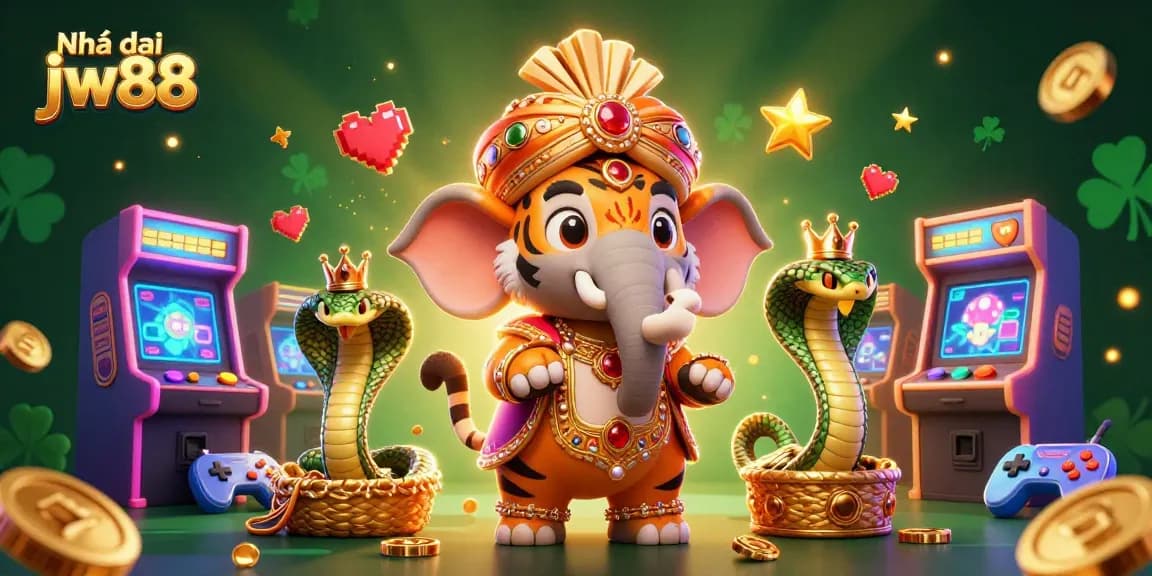 Experience exhilarating online gaming with Nhà cái jw88 through vibrant slots, colorful characters, and dynamic casino elements.