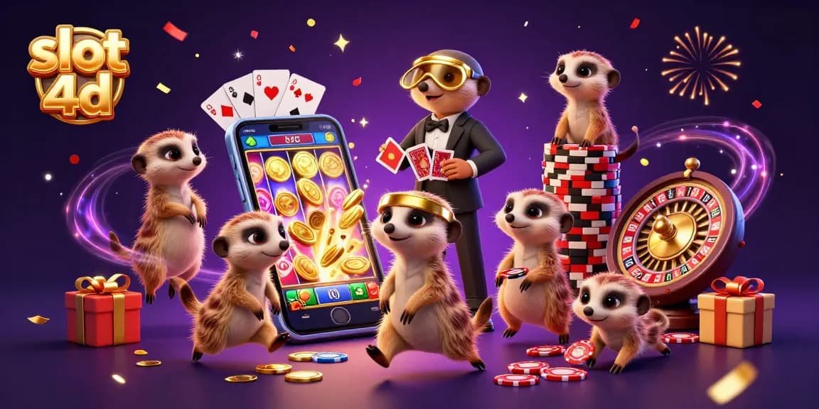 Experience thrilling action at slot 4d with an engaging scene featuring meerkats and casino elements.