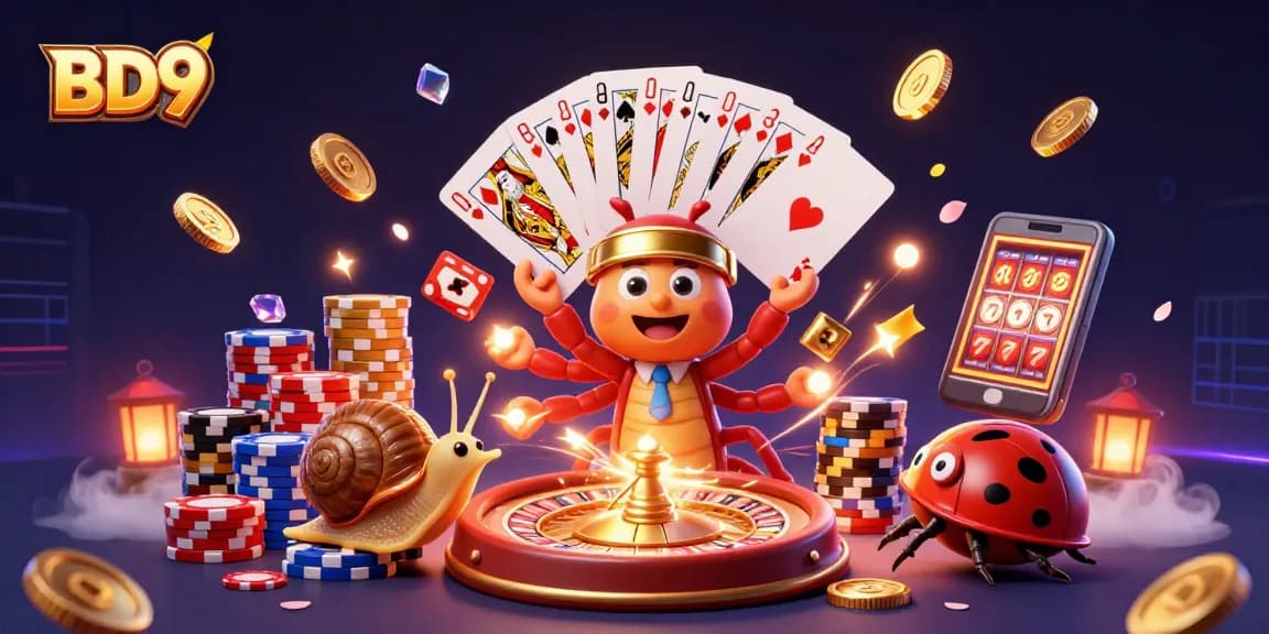 Experience dynamic gaming excitement at BD9 with captivating characters and vibrant casino elements.