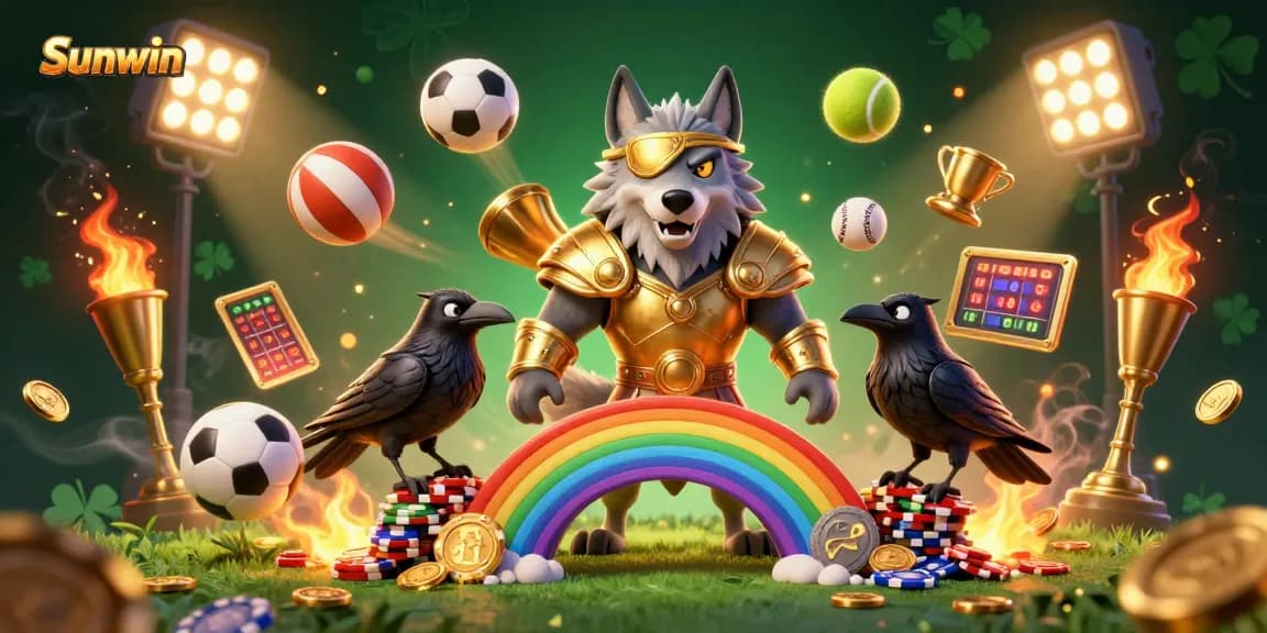 Players enjoying thrilling games at Sunwin featuring vibrant sports elements and Norse mythological characters.