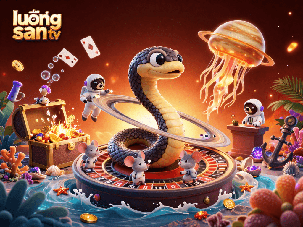 Experience the excitement of lương sơn tv with astronaut mice betting on a roulette-style planet.