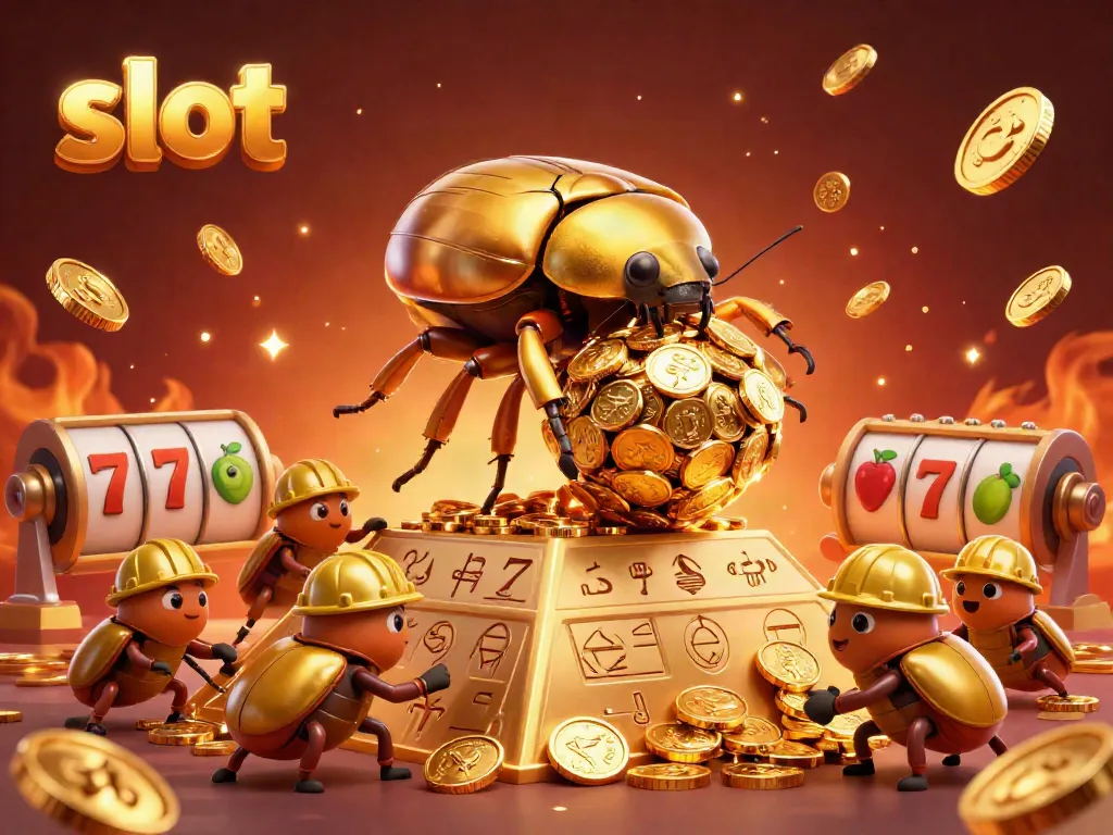Slot dengan berbagai simbol dan karakter jackpot berputar, menarik perhatian pemain di kasino.