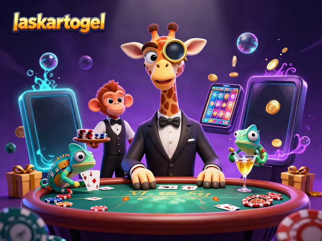 Experience the thrill of laskartogel with 3D characters at an exciting casino scene.