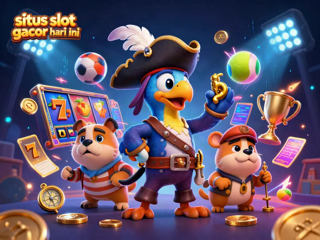 Permainan situs slot gacor hari ini dengan karakter lucu dan elemen slot yang menarik.
