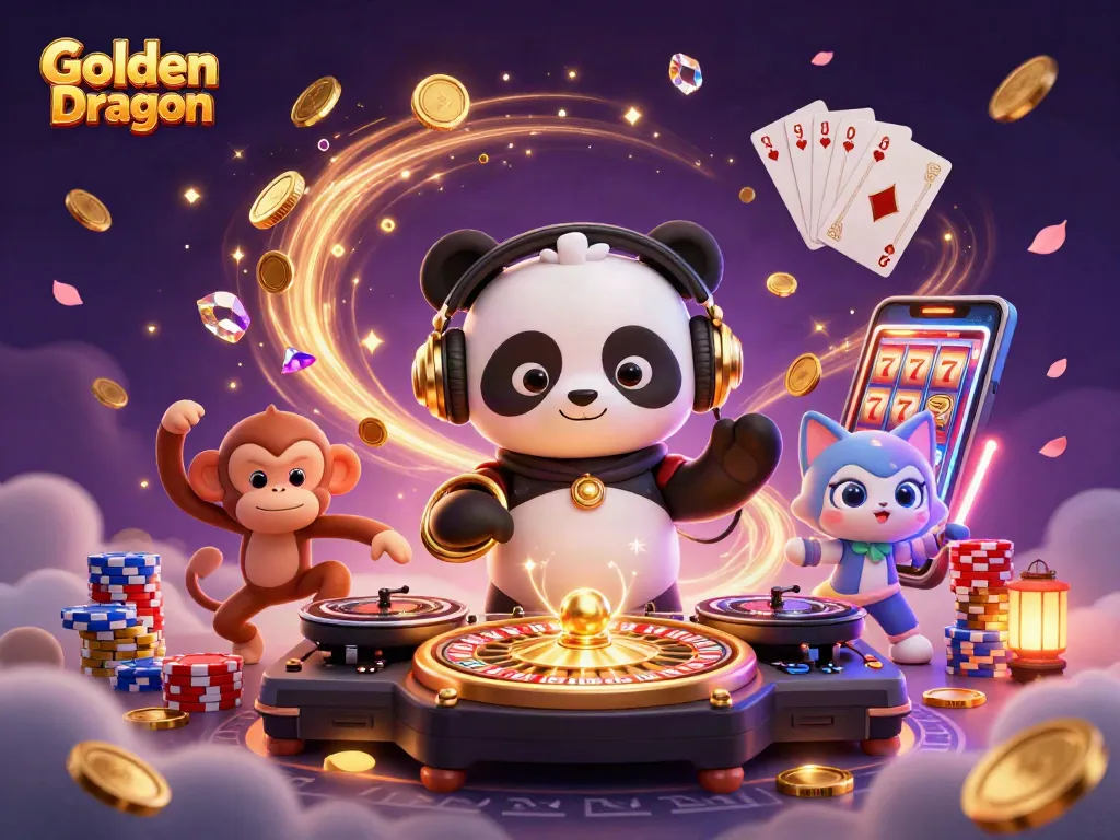 เกมสล็อต Golden Dragon กำลังหมุนด้วยความสนุกสนานในคาสิโนที่สดใส