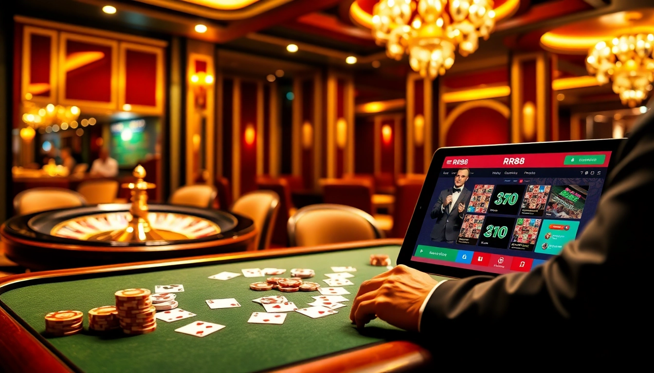 Experience thrilling games on Trang Chủ RR88 with interactive tables and vibrant casino atmosphere.