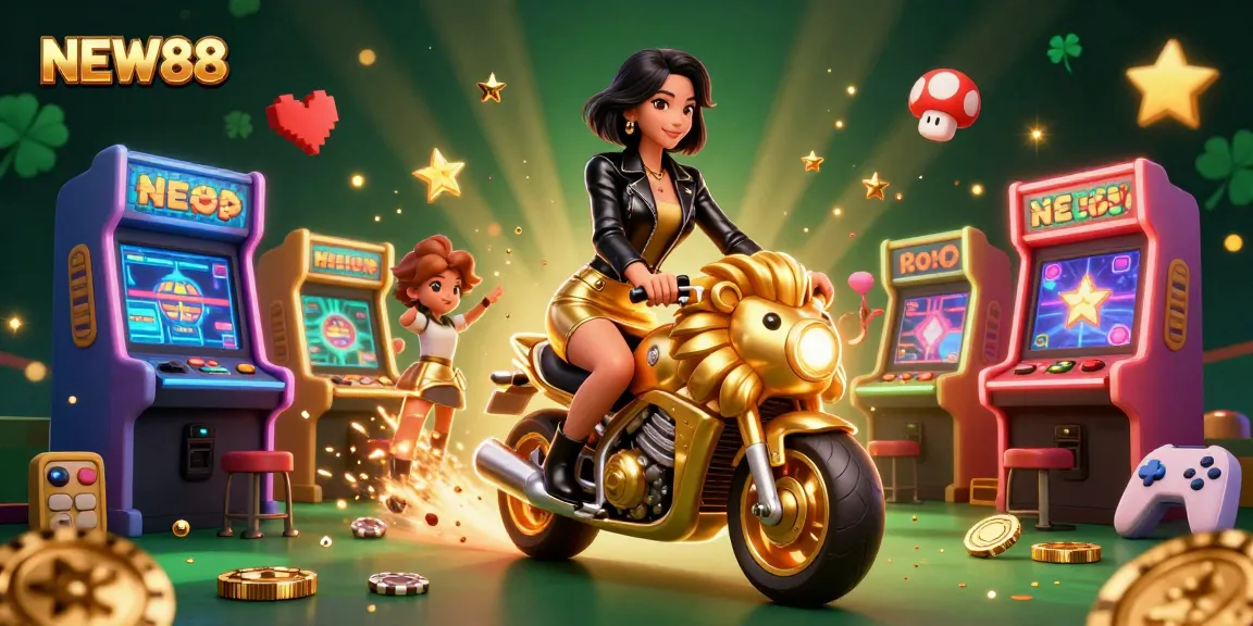 Join the excitement at NEW88 with glamorous gaming action, vibrant casino elements, and thrilling visuals.