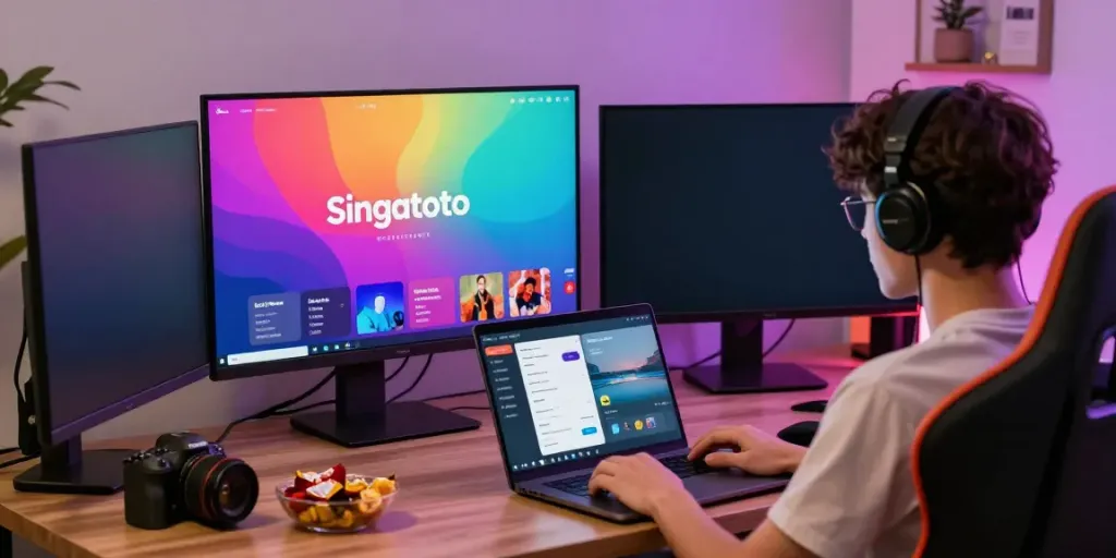 Singatoto gaming platform interface showing live stats and player engagement.