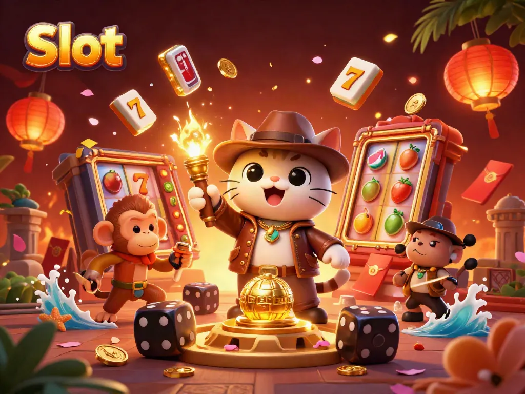 Mainkan Slot dengan karakter kucing penjelajah yang menemukan artefak kasino dalam ilustrasi yang menarik