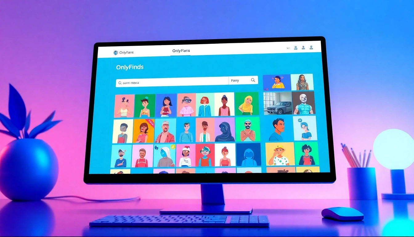 OnlyFans Search interface showcasing diverse creators and user-friendly filters