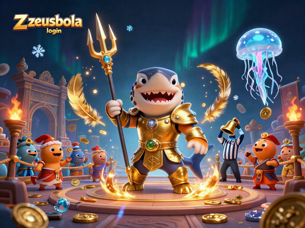 Engage in thrilling actions with zeusbola login at a vibrant underwater casino featuring a tiger shark warrior.