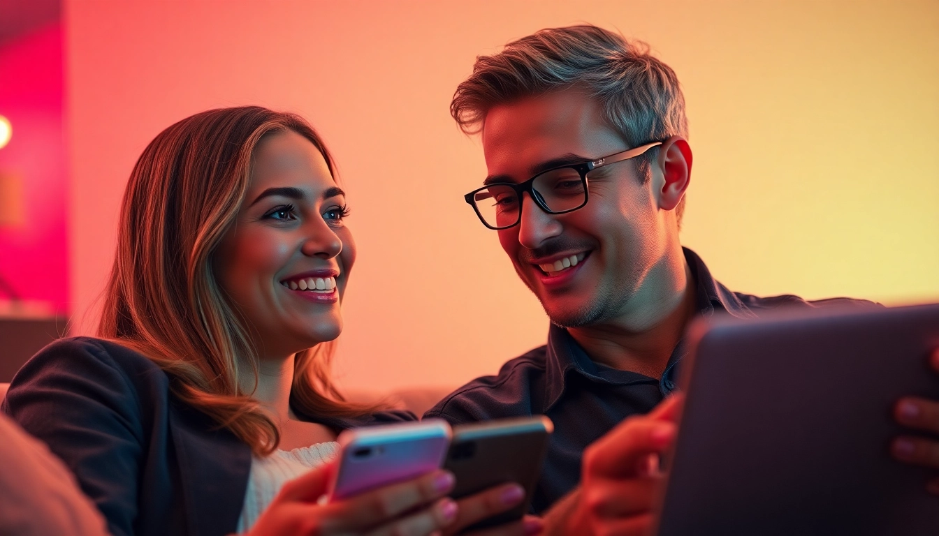 Engaging duo in a sex chat, showcasing warmth and connection through digital conversation.