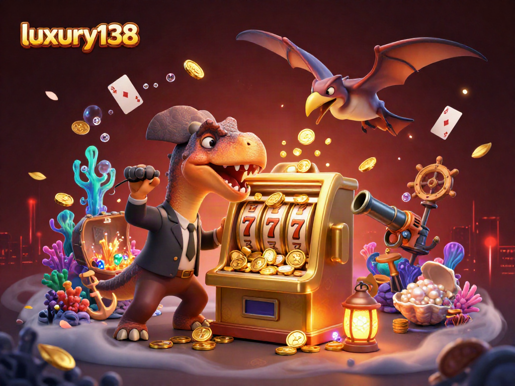 Menangkan jackpot di luxury138 dengan kepala pachycephalosaurus menyerang mesin slot emas yang menghasilkan koin!