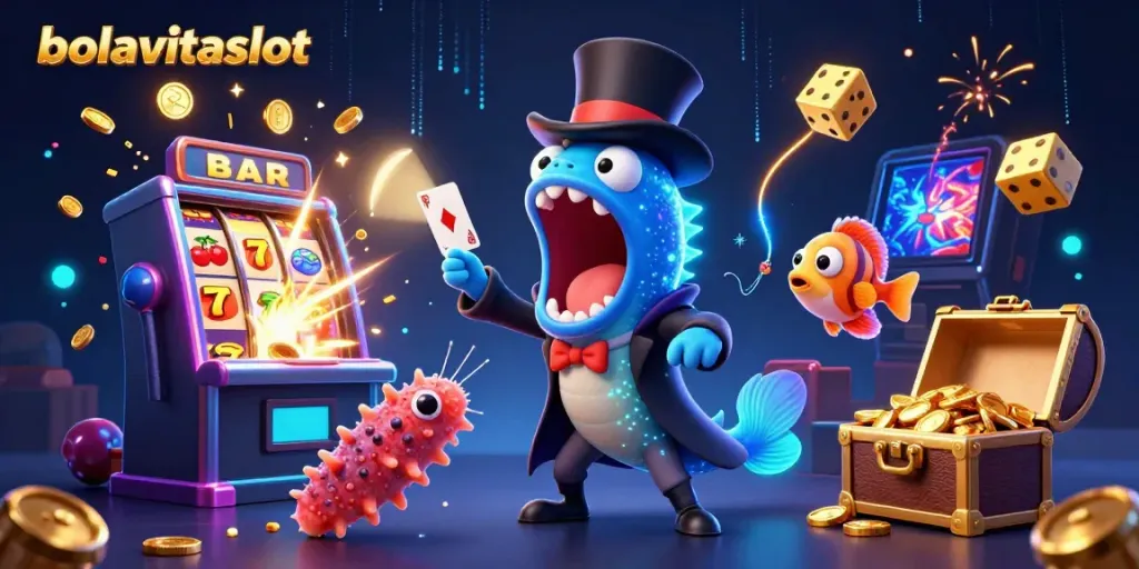 Experience thrilling jackpots with bolavitaslot in this vibrant, magical underwater gambling scene.