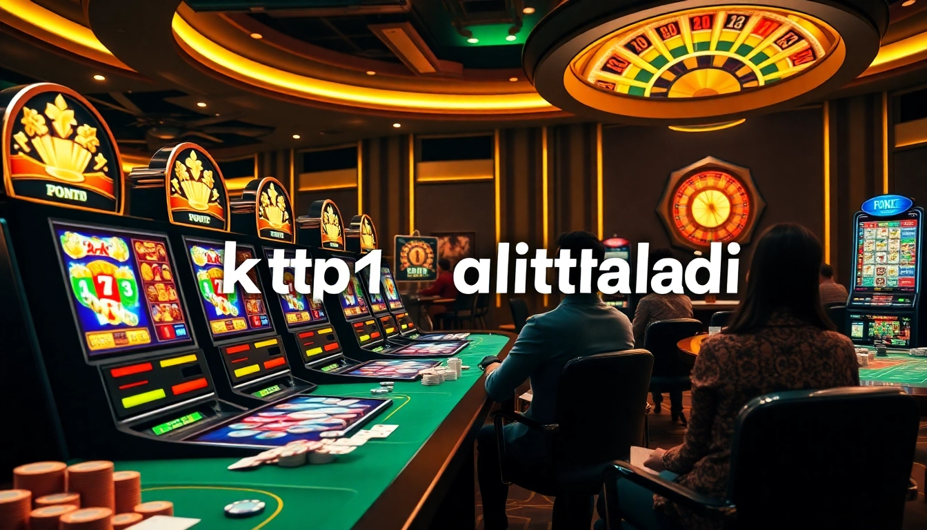 Engaging players at slot machines showcasing ktpjitu alternatif with vibrant jackpots.