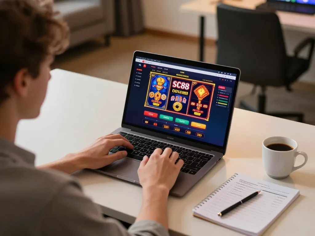 Engaging gameplay on SC88 casino site with vibrant slots and live tables.
