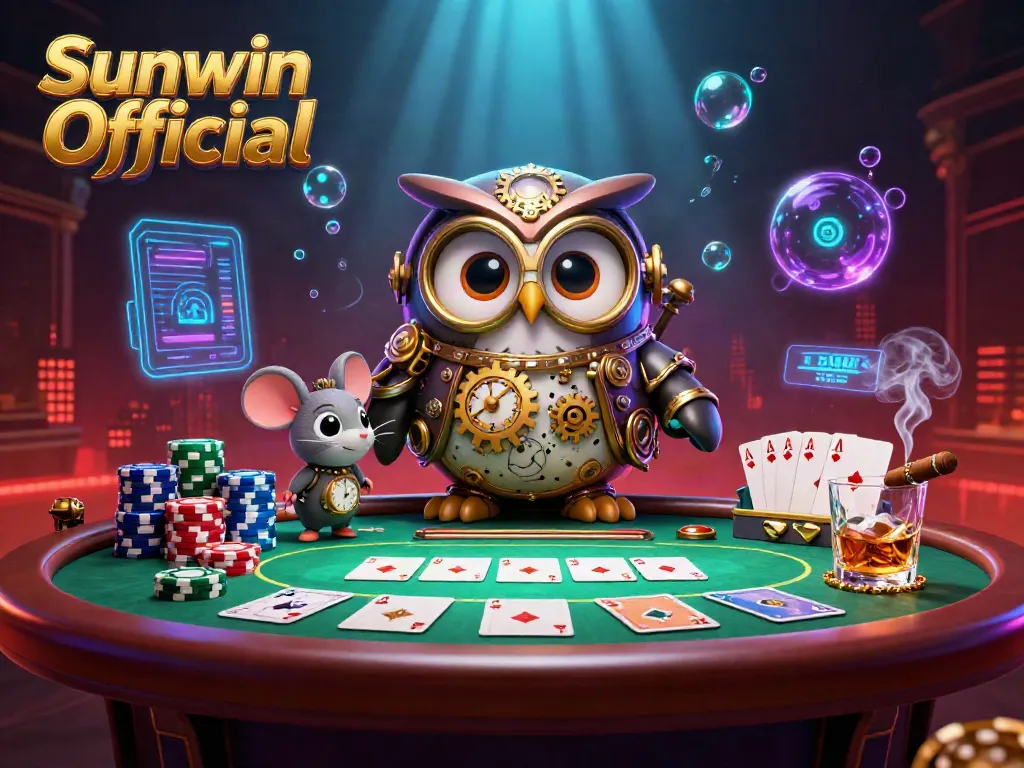 Engage with the dynamic world of Sunwin Official as you play poker with vibrant characters.
