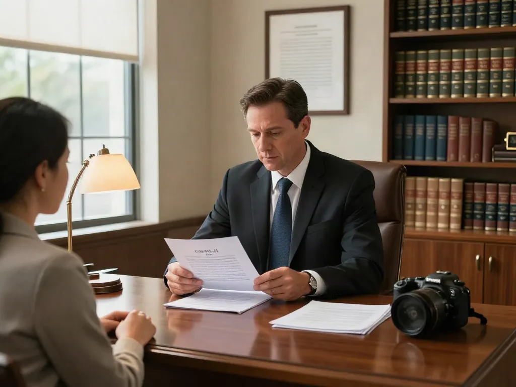 Cobb County DUI lawyer consulting with a client in a welcoming office.