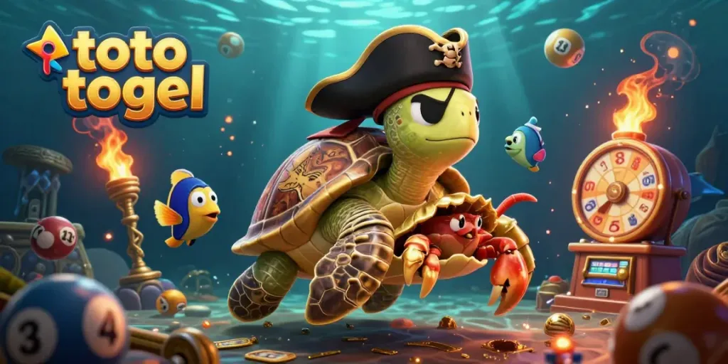 Experience the thrill of toto togel with our playful pirate turtle and lottery elements.