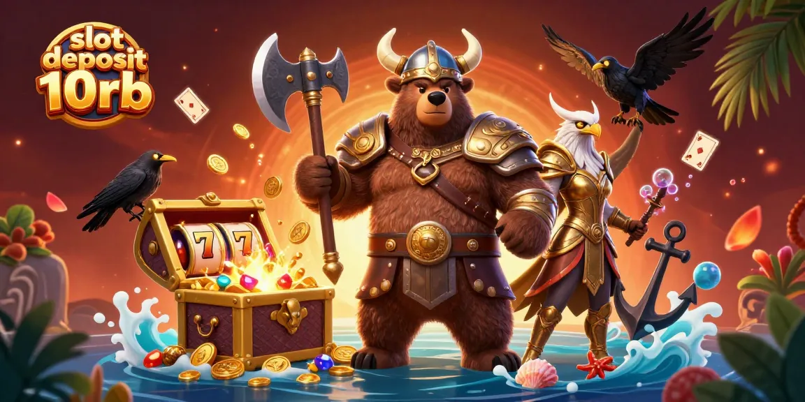 Spin the reels with slot deposit 10rb in this vibrant casino-themed illustration featuring iconic characters.