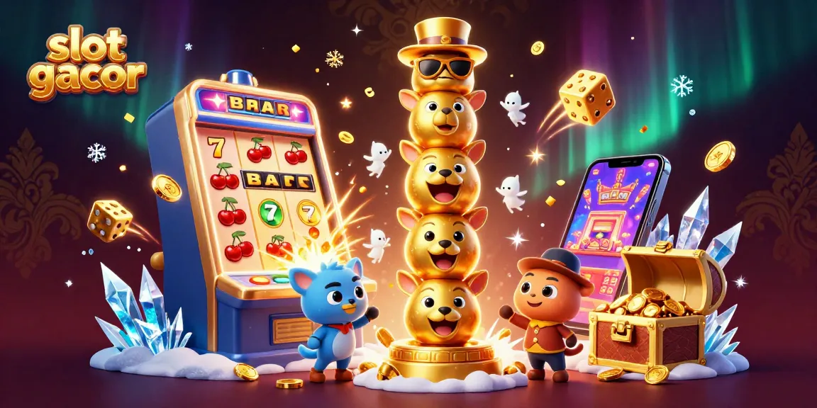 Slot gacor dengan totem emas dan mesin slot terbuka, menghadirkan kemenangan besar di kasino