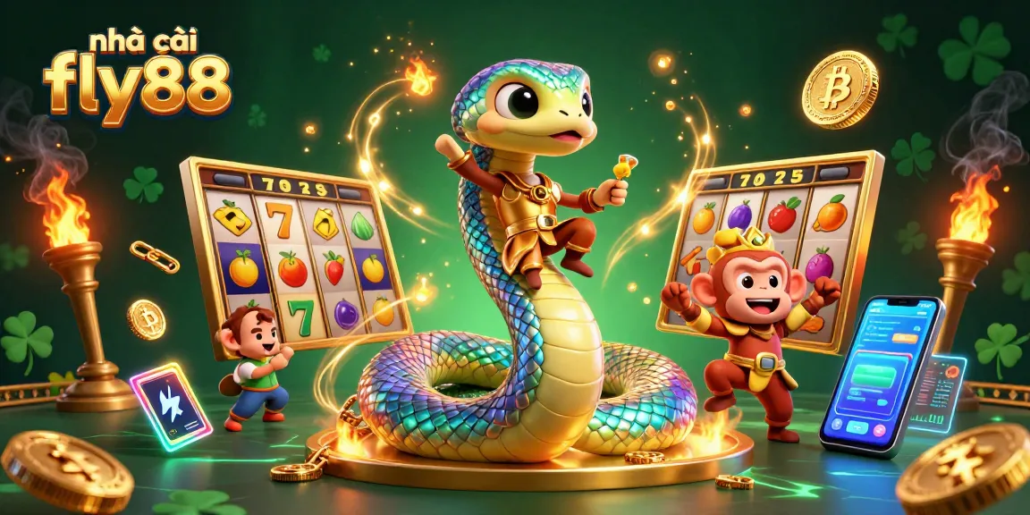 Play and win at nhà cái fly88 with vibrant slot reels and enchanting digital elements.