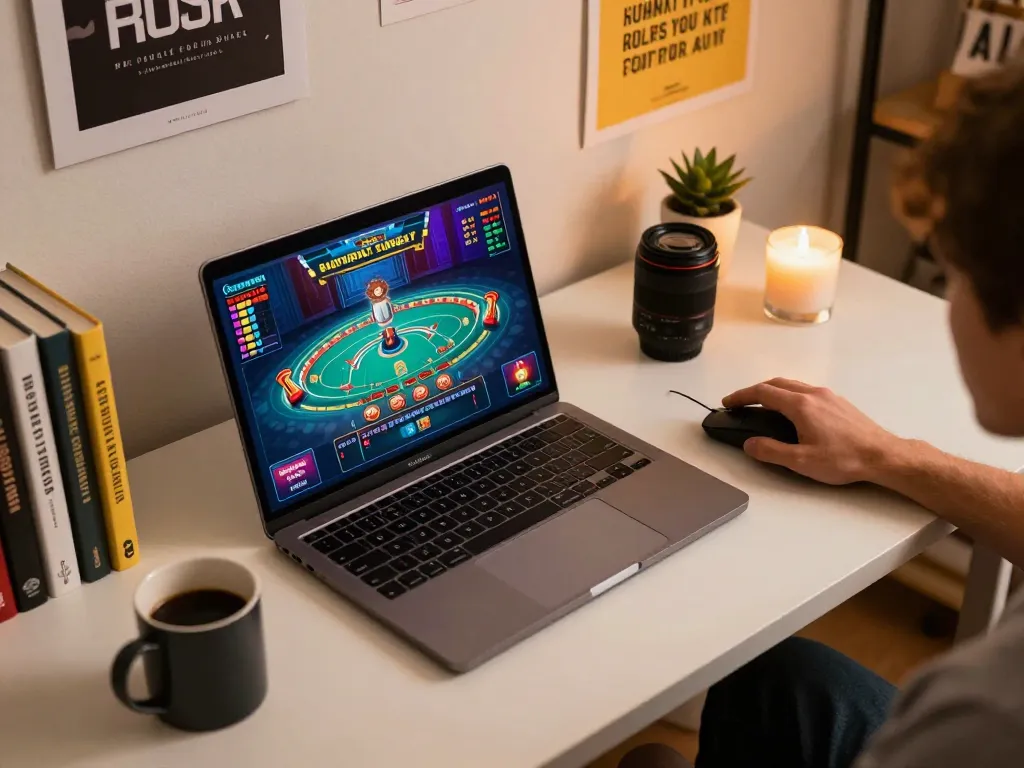 Engaging kp88 game interface shown on laptop during strategic online gambling session