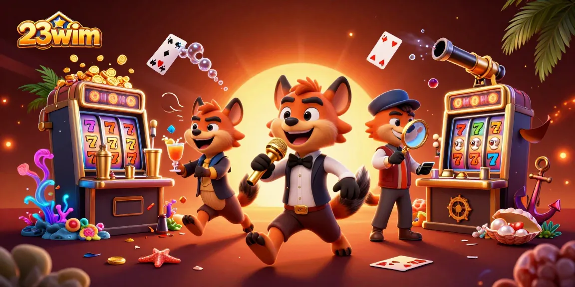 Experience thrilling games at 23wim with animated hyenas at a vibrant comedy casino club.