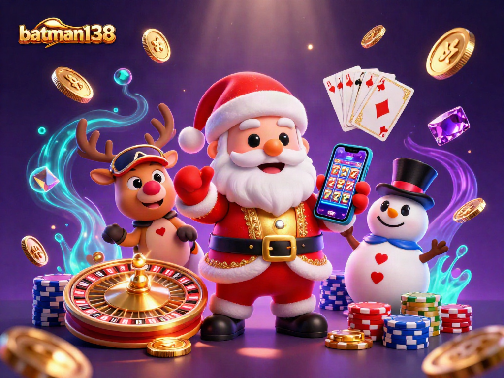Experience exciting gameplay with batman138's dynamic casino scene featuring Santa and friends!