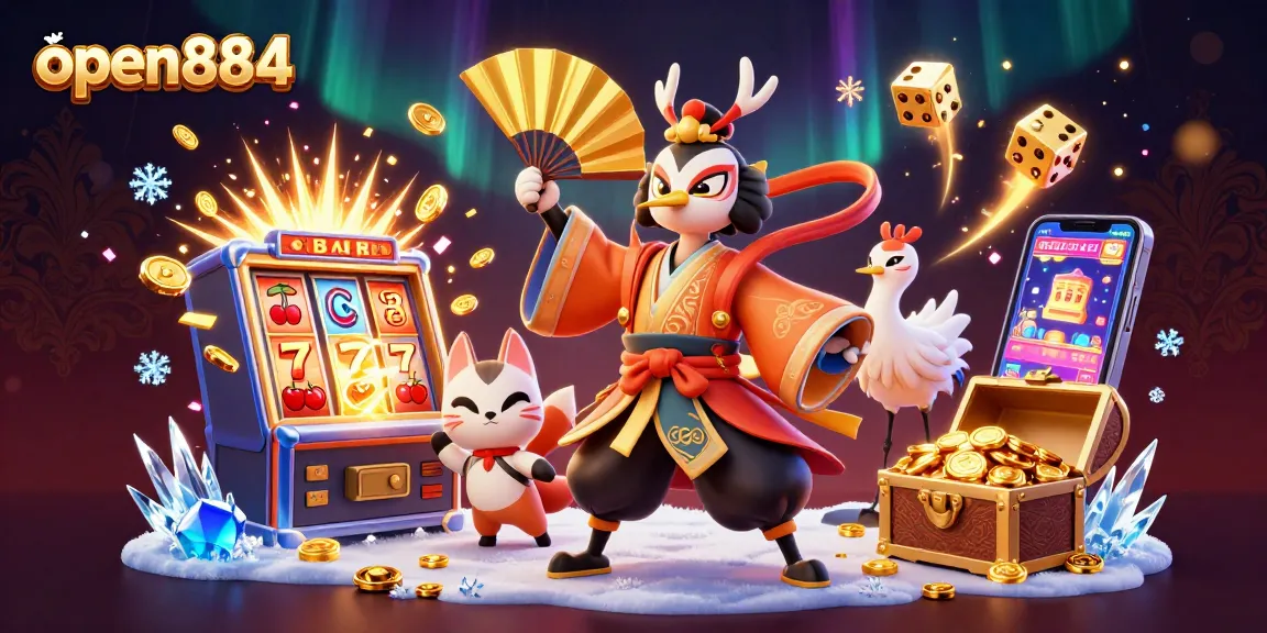 Engage in the dazzling world of open884 with vibrant 3D characters and explosive casino elements.