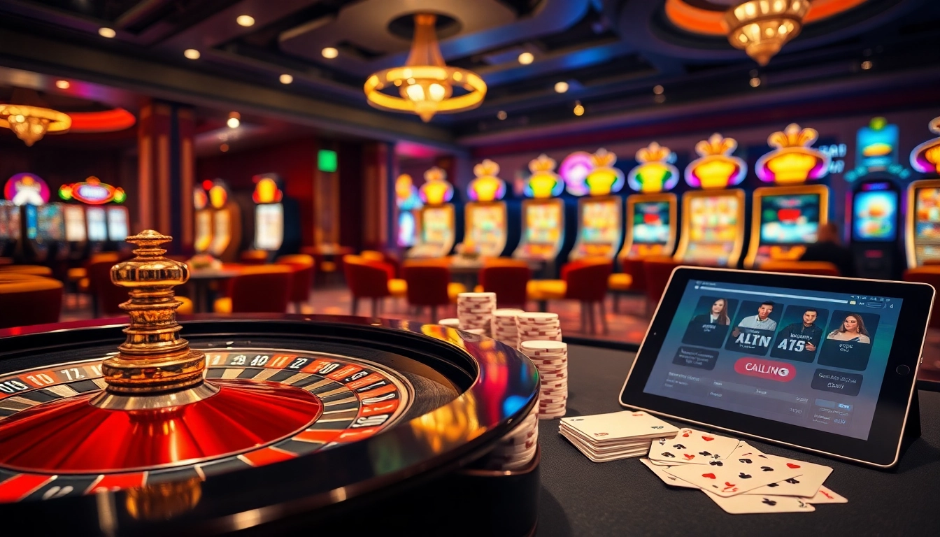 Engage in thrilling gameplay at a luxurious casino with gilajp, featuring roulette, poker, and slot machines.