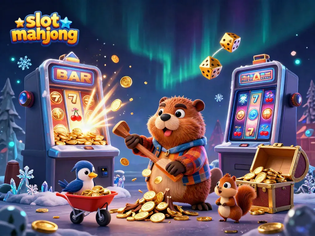 Experience thrilling play with slot mahjong in this vibrant casino-themed illustration.