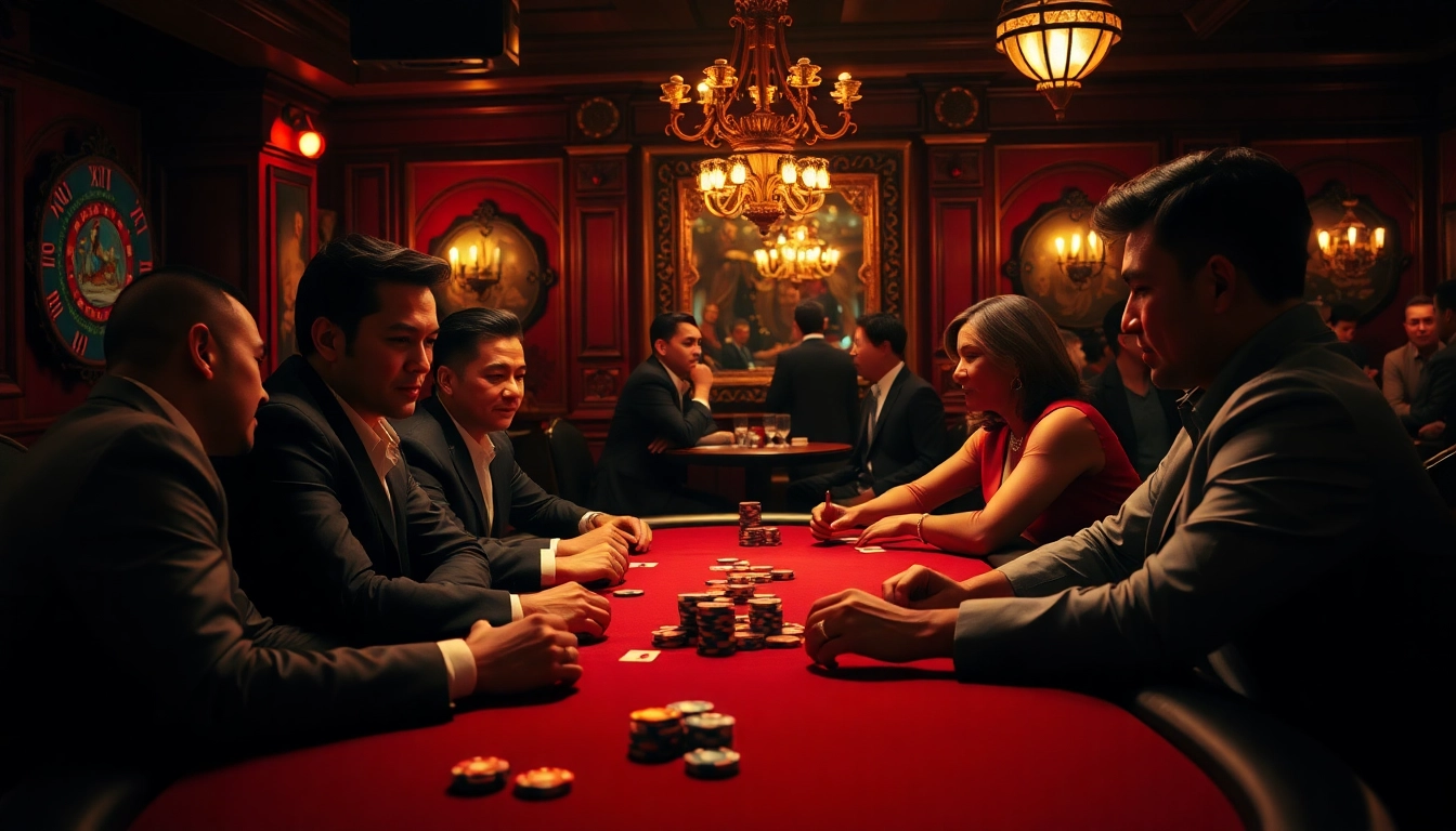 Engaging scene of professional gamers enjoying online Betting in a casino setting.
