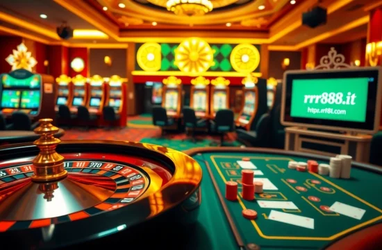 Engage in thrilling casino games at https://rr88it.com/ with this luxurious and exciting setup featuring roulette and poker.