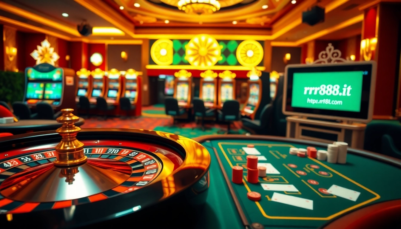 Engage in thrilling casino games at https://rr88it.com/ with this luxurious and exciting setup featuring roulette and poker.
