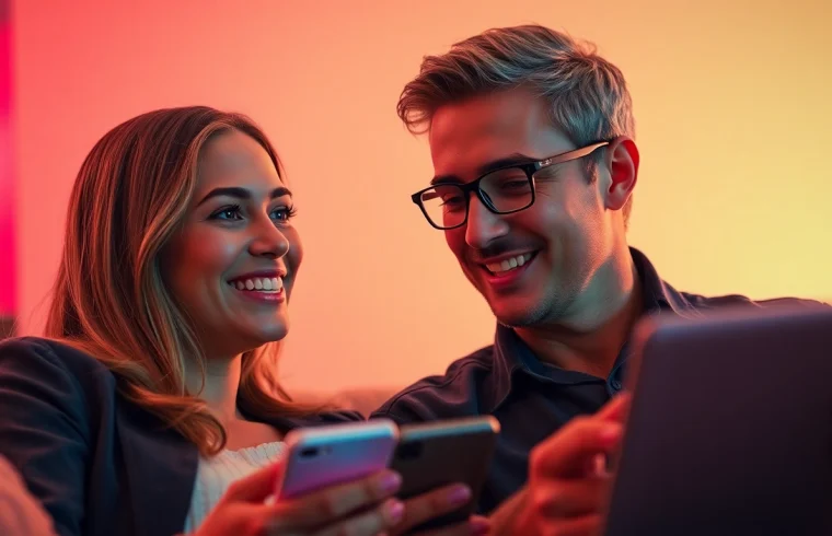 Engaging duo in a sex chat, showcasing warmth and connection through digital conversation.
