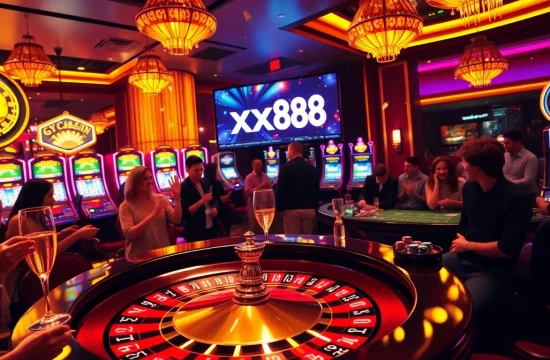 Experience the excitement of xx88 casino with vibrant gaming tables and thrilling players.