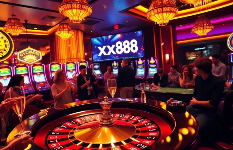 Experience the excitement of xx88 casino with vibrant gaming tables and thrilling players.