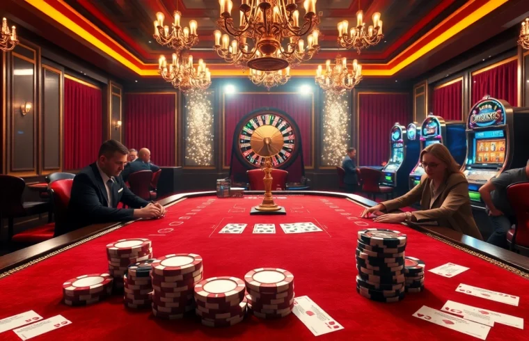 Engage in high-stakes action at MM88COM's luxurious poker table, adorned with vibrant chips and an elegant atmosphere.