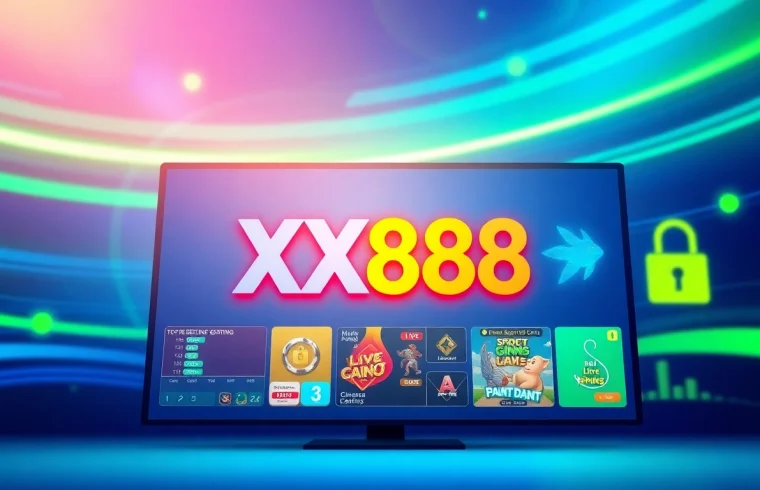 Promotional image depicting the XX88 link, showcasing a vibrant digital gaming interface