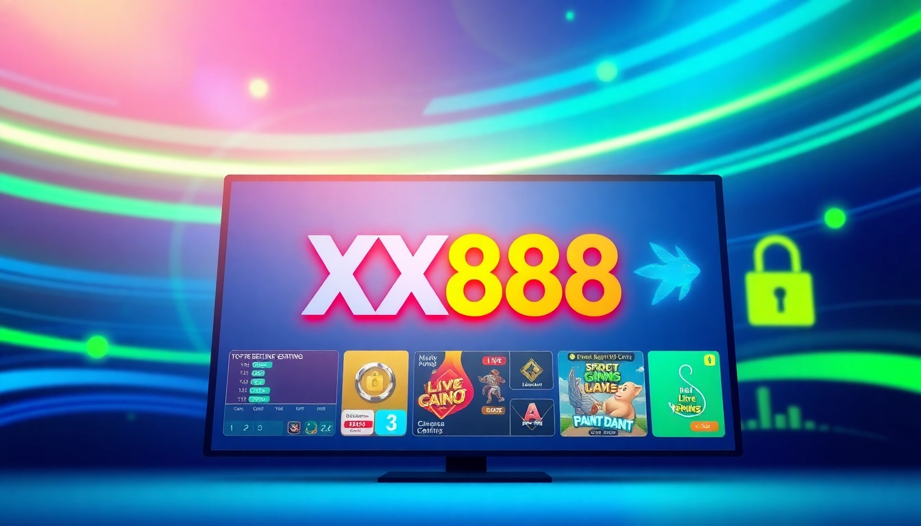 Promotional image depicting the XX88 link, showcasing a vibrant digital gaming interface