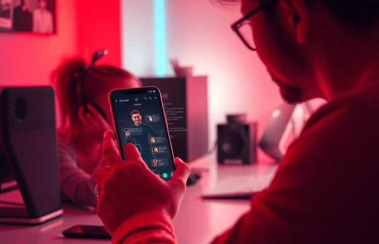 Engaging in sex AI chat with a lively chatbot on a sleek smartphone.